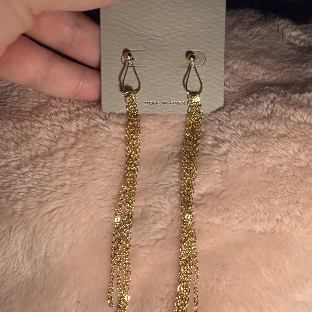 Chic Gold Tassel Earrings